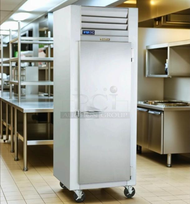 Traulsen G12010 30" G Series solid door reach-in freezer with right-hinged door, tested and working, stainless steel.