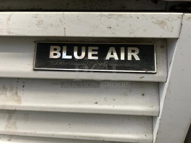 Blue Air BAGR72 3 Door Merchandising Refrigerator, excellent condition, tested and working, brand logo visible.