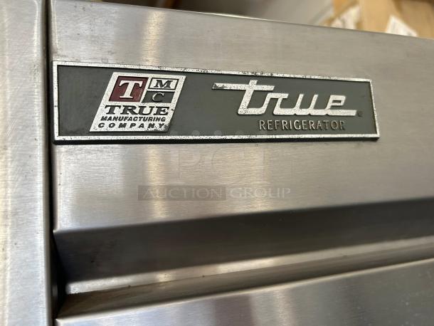 True T-72-HC commercial refrigerator, tested and working, features stainless steel doors with True Manufacturing Company label.