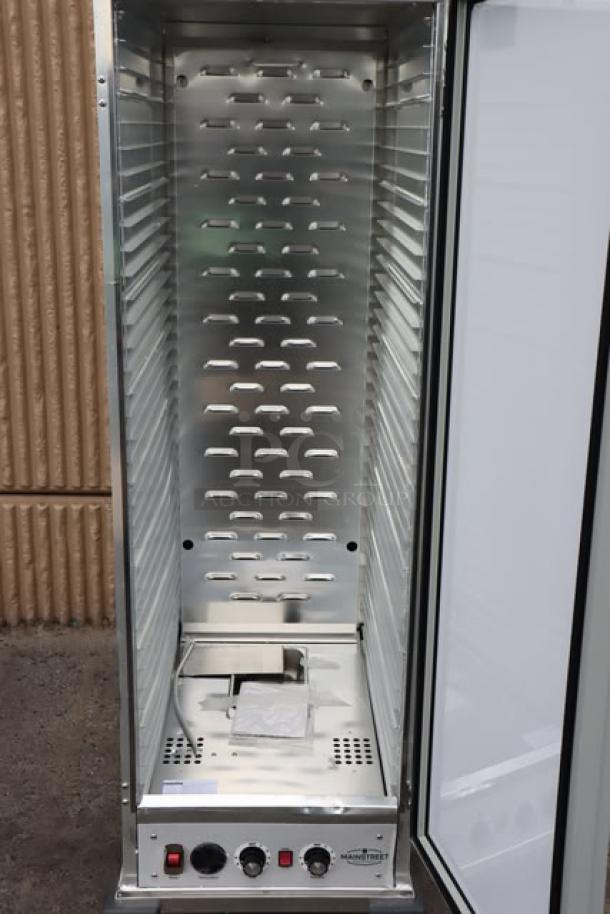 BRAND NEW MainStreet Equipment CHP-1836U heated holding cabinet, clear door, scratch-n-dent, serial 20250103546, 120V.