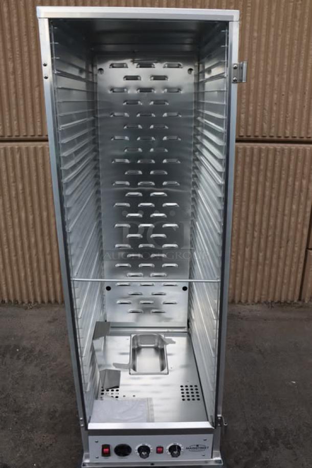 BRAND NEW SCRATCH-N-DENT! MainStreet Equipment CHP-1836U Full Size Non-Insulated Heated Holding / Proofing Cabinet with Clear Door - 120V. S/N: 20250103546. Door is missing.