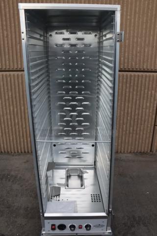 BRAND NEW SCRATCH-N-DENT! MainStreet Equipment CHP-1836U Full Size Non-Insulated Heated Holding / Proofing Cabinet with Clear Door - 120V. S/N: 20250103546. Door is missing.