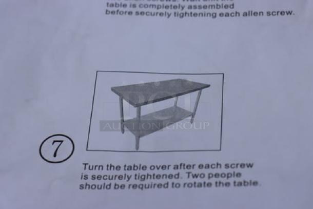 BRAND NEW Steelton 30" x 72" stainless steel work table with undershelf, model 522ETSG3072, 18 gauge, scratch-n-dent.