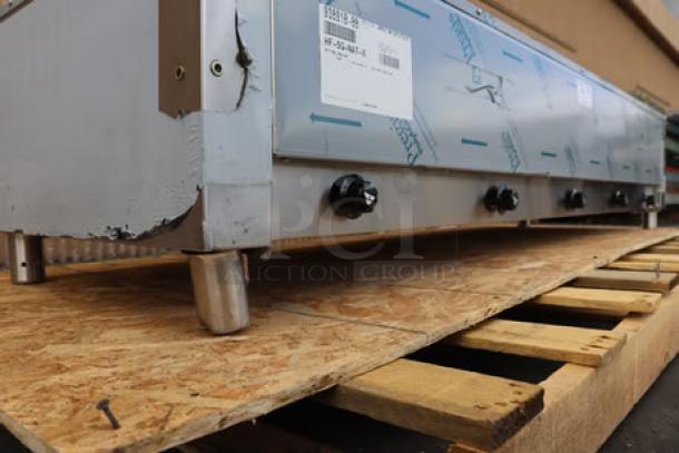 Advance Tabco HF-5E-240-DR hot food table, new scratch-n-dent, five pan, open well, 208/240V, 1,000W, enclosed base.