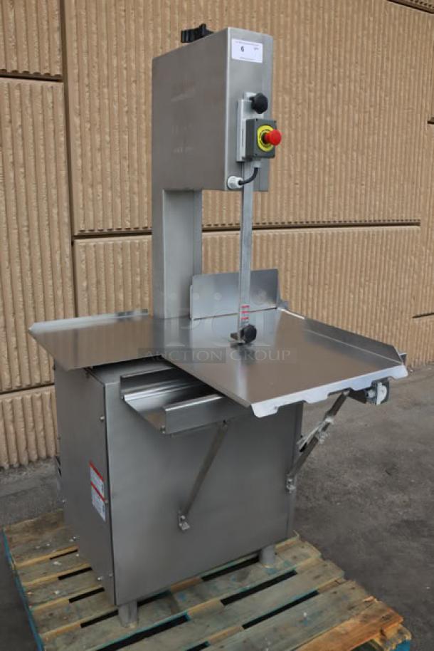 ProCut KS-120 vertical band meat saw, 120" blade, floor model, 220V, 3 hp, new scratch-n-dent condition.