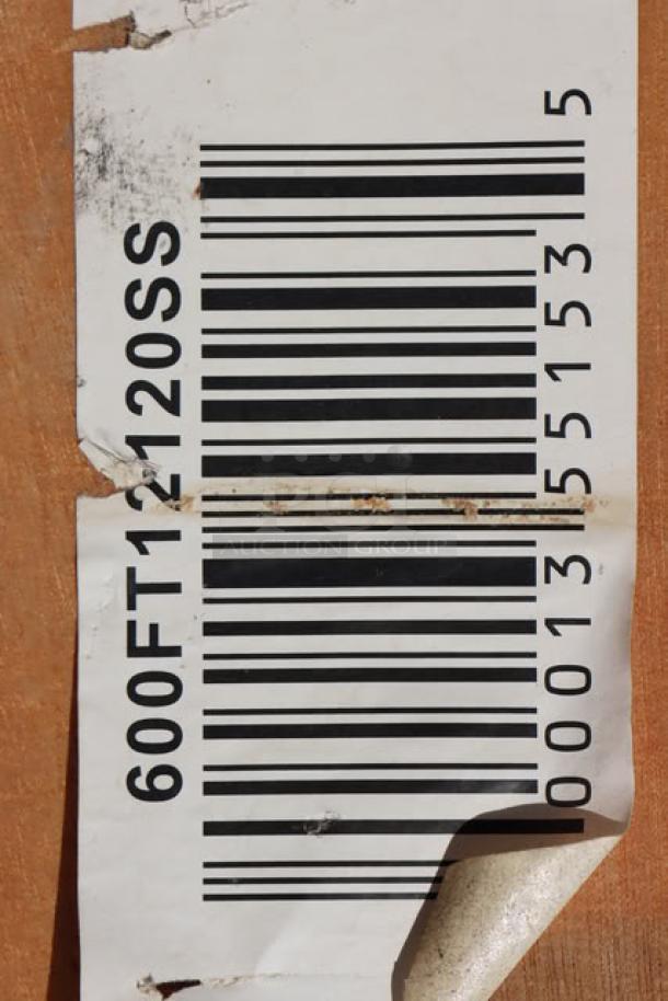 Regency 600FT12120SS barcode, indicating model of new stainless steel floor trough with grate.