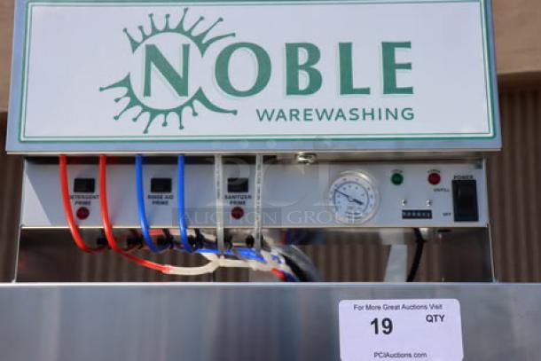 Noble Warewashing I-E Single Rack Dish Machine, Model 495NOWF1EX, 115V, low temp, 12.5 Amps, door-type, control panel visible.