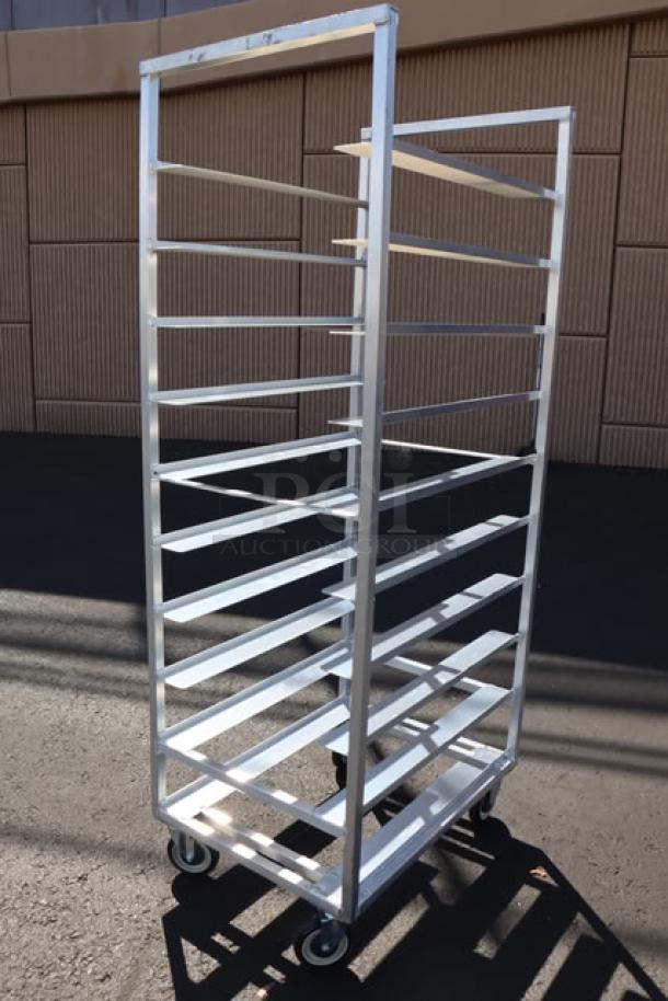 BRAND NEW SCRATCH-N-DENT Channel T448A tray rack, 20 tray slots, aluminum, bottom load, assembled, caster wheels.