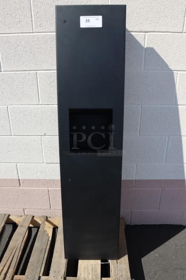 BRAND NEW American Specialties Inc. Piatto 6462-41 recessed paper towel dispenser, black matte phenolic door, minor scratches.