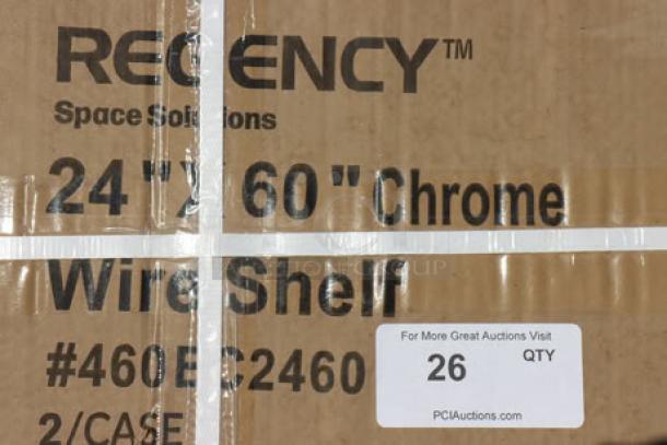 Regency 24" x 60" NSF Chrome Wire Shelf, Model 460EC2460. Brand new, may have scratches/dents, out of original packaging.