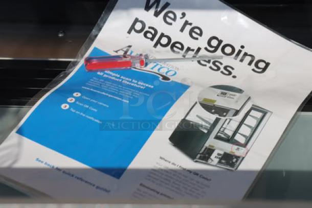 Avantco BC-48-HC 48" curved glass black refrigerated bakery display case, brand new, tested, working, broken glass.