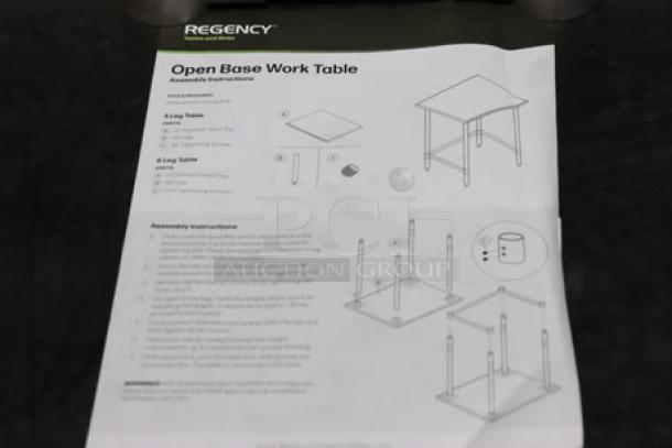 BRAND NEW Regency 600WT12X36BS 36"x12" stainless steel filler table with backsplash. Packaging damaged, minor scratches possible.