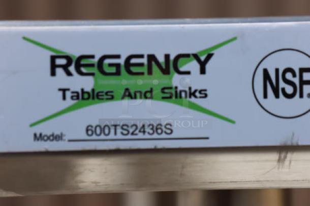 BRAND NEW Regency 600TS2436S 24"x36" stainless steel work table with undershelf. Minor scratches, out of original packaging.