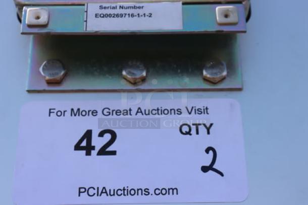 Curtron Service-Pro Series 30 aluminum swinging door parts, serial number EQ00269716-1-1-2, auction label shows quantity 2.