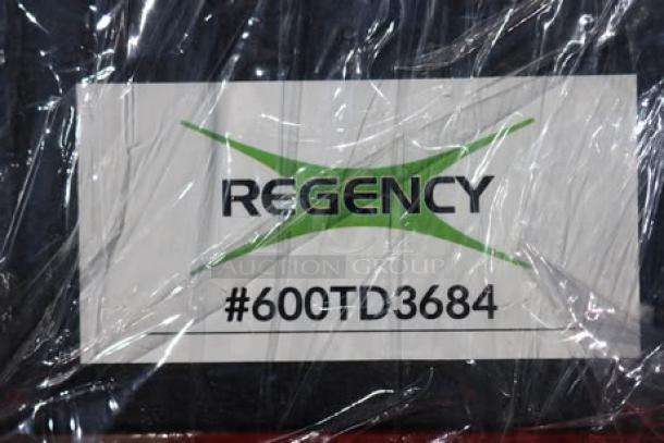Regency 600TD3684 aluminum swinging traffic door, 36"x84", with 9"x14" window, brand new, out of packaging, may have scratches.