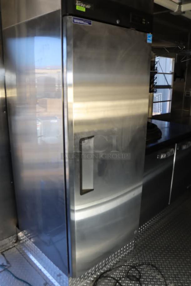 New Cruising Kitchens 24' Enterprise Food Trailer, stainless steel interior, features new equipment, rooftop AC units.