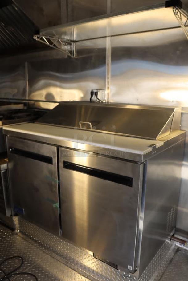 NEW Cruising Kitchens 24' food trailer, stainless steel interior, never used, features top equipment, rooftop AC, security cameras.