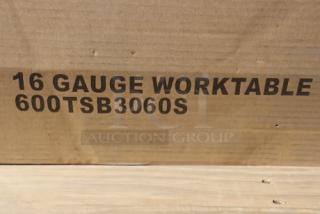 Regency 600TSB3060S 30" x 60" stainless steel work table, 16-gauge, 4" backsplash, undershelf, slight scratching/denting.