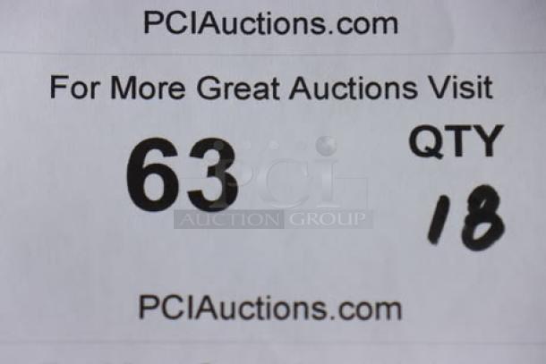 BRAND NEW Lavex 4" x 4" corrosive gloss paper labels, model SHIP4X4CC, 18 rolls of 500 labels each, 18x your bid.