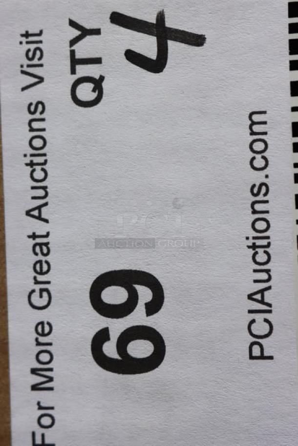 Brand new Plymold Contour table top 24" x 47" with two matching beige benches. Model CBWL047VEBWBKBW. Quantity: 4 sets available.