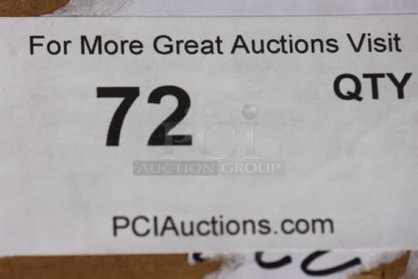 Label with "72 QTY" and "PCIauctions.com" printed, indicating auction lot details.