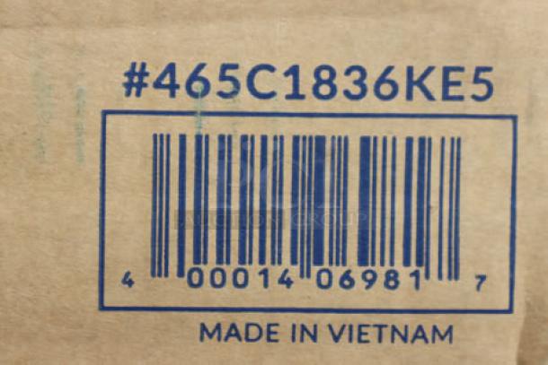 BRAND NEW SCRATCH-N-DENT Steelton 465C1836KE5 18" x 36" NSF Chrome 5-Shelf Kit with 72" Posts, barcode visible.