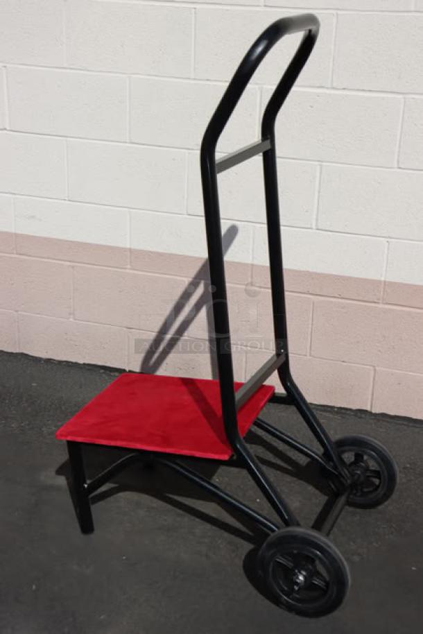 Flash Furniture FD-STK-DOLLY-GG Chair Dolly, two-wheel, red base, black frame, new condition, no original packaging.