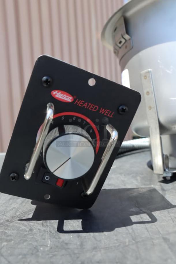 Brand new Hatco HWB-7QT 7 Qt. heated soup well, showing control panel and stainless steel build. No original packaging.