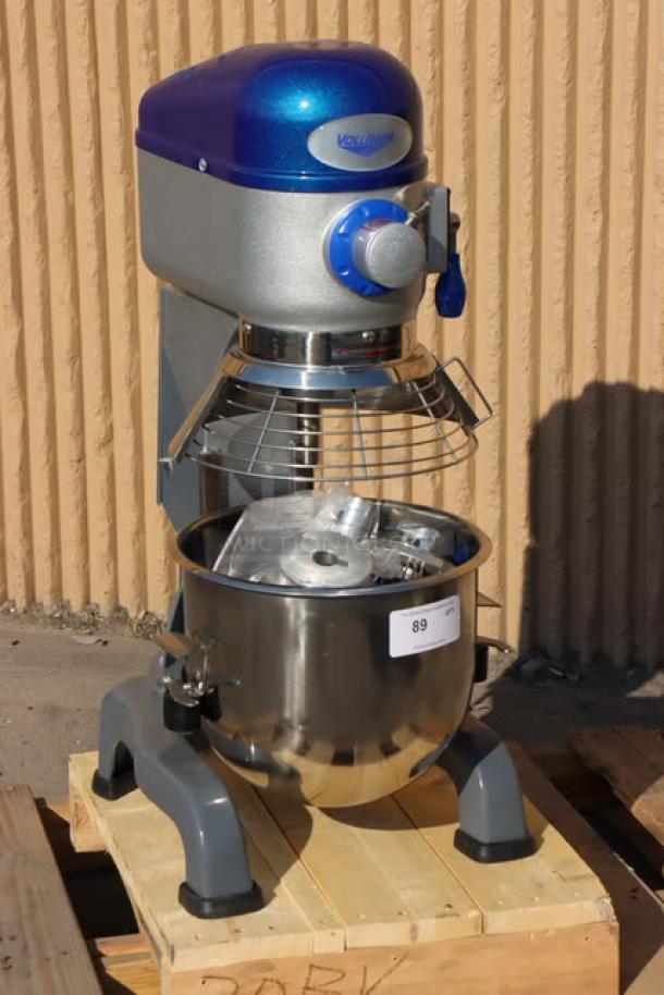 BRAND NEW Vollrath 40757 20 Qt. Planetary Stand Mixer with guard, standard accessories, and scratch-n-dent condition.