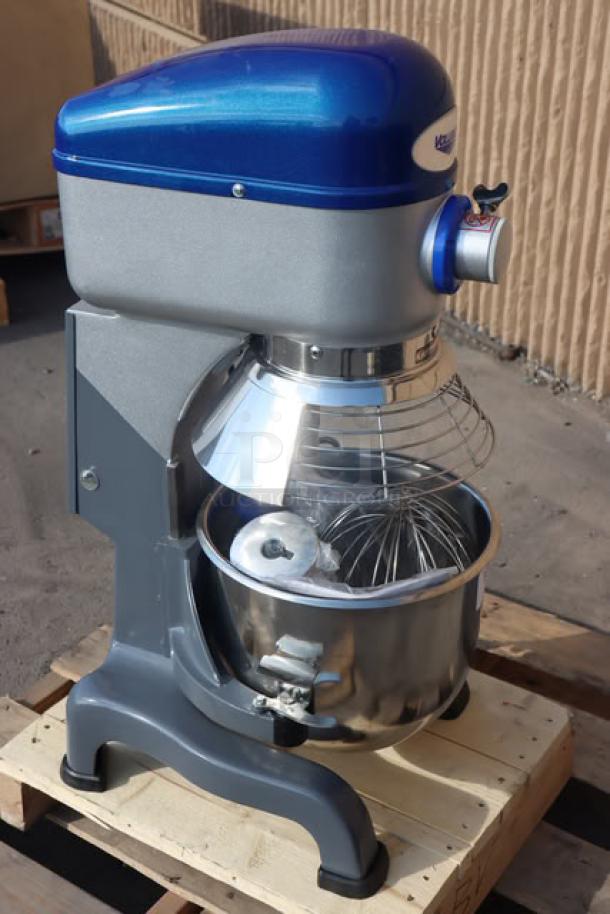 BRAND NEW SCRATCH-N-DENT Vollrath 40757 20 Qt. Planetary Stand Mixer with Guard, 1/2 hp, 110-120V, includes standard accessories.