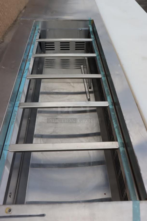 Avantco 70" refrigerated sandwich prep table, stainless steel, 3 doors, model 178sspt7112, no packaging, tested working.