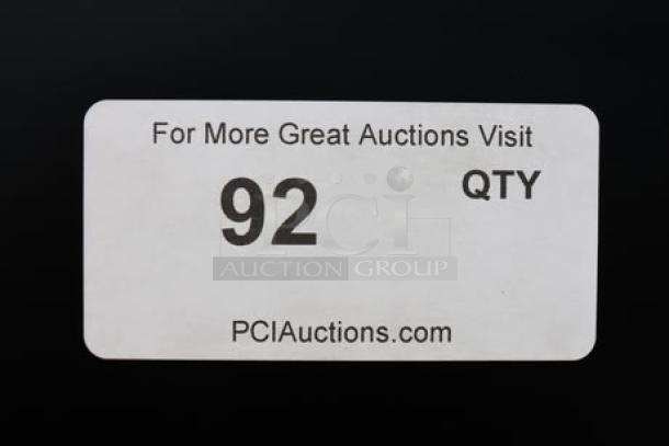 Auction tag labeled "92 QTY" with PCIauctions.com website.