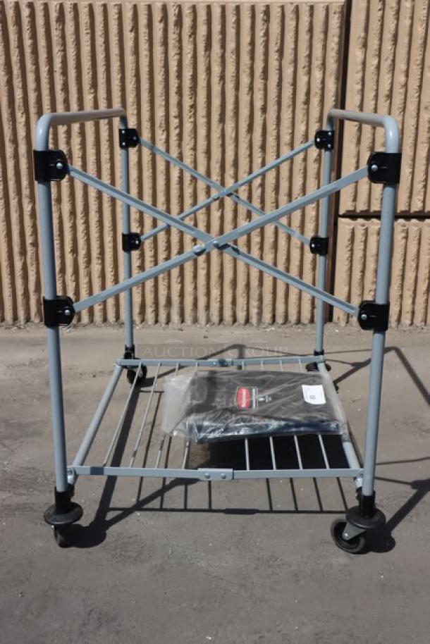 Rubbermaid® 1881750 8-bushel collapsible X-cart with vinyl bag, on casters, brand new, out of original packaging.
