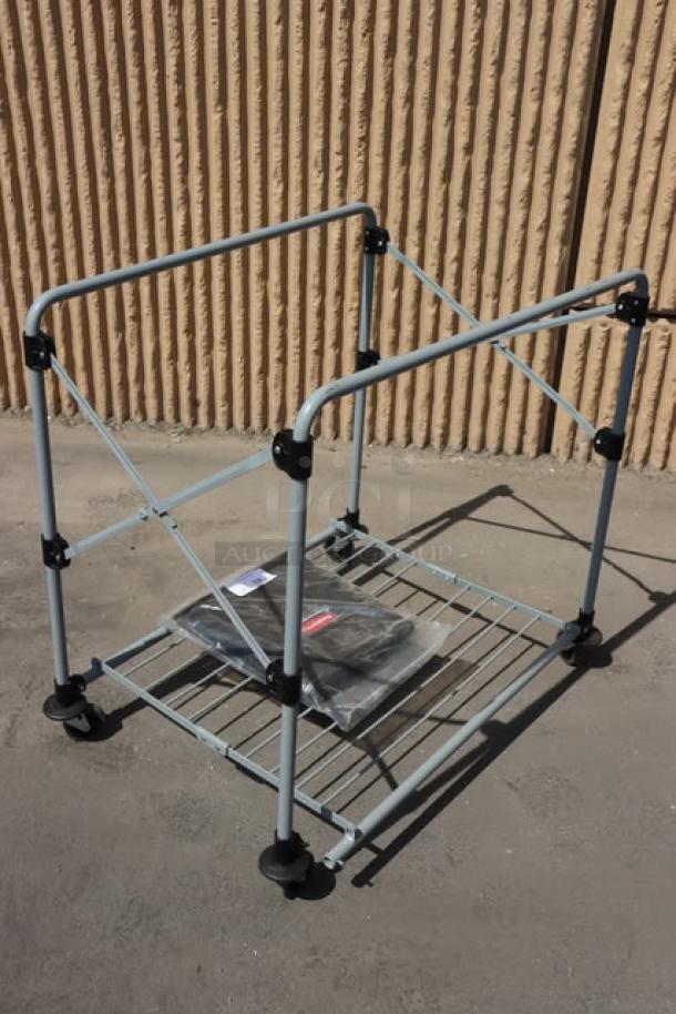 Rubbermaid® 1881750 laundry cart, 8-bushel collapsible X-Cart, with vinyl bag and casters, brand new, out of packaging.