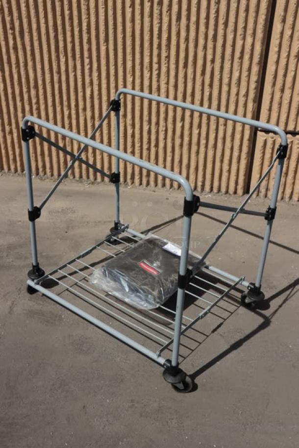 Rubbermaid® 8 Bushel Collapsible X-Cart, model 6901881750, with vinyl bag on casters, brand new, out of packaging.