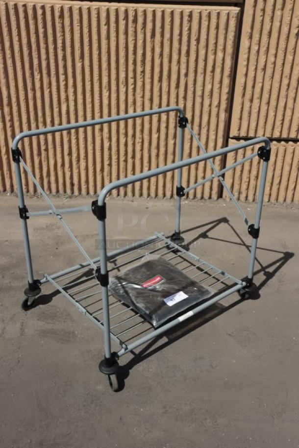 Rubbermaid® 1881750 Laundry Cart, 8 Bushel, collapsible, with vinyl bag and casters, brand new, model 6901881750.