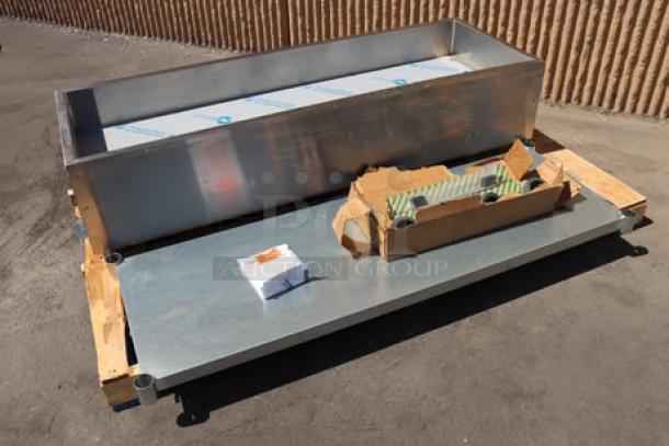 BRAND NEW Eagle Group PCP-4 63.5&quot; mobile ice-cooled table, galvanized undershelf, open base, un-assembled, scratch-n-dent.