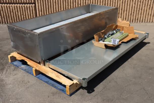 Brand new Eagle Group PCP-4 mobile cold food table, unassembled, 63.5&quot;, galvanized undershelf, open base, S/N: 2412990272.
