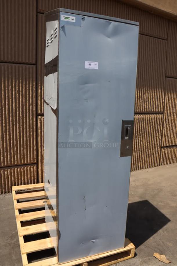 BRAND NEW Regency 600SMC25SD stainless steel mop sink cabinet, 25.25"x22.63"x84", with 8" faucet. Scratch-n-dent condition.