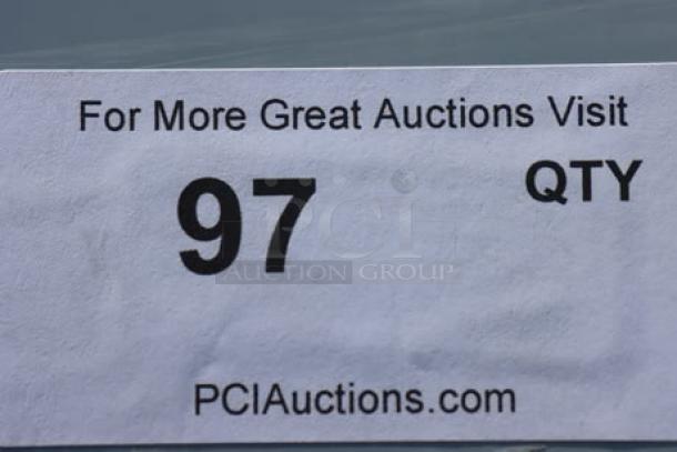 Sticker label with text "For More Great Auctions Visit PCIauctions.com" and "QTY 97".