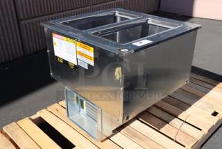 BRAND NEW Delfield N227P 12-Gallon Drop-In Freezer with stainless steel lids, minor dent on right side panel. Model: N227P.