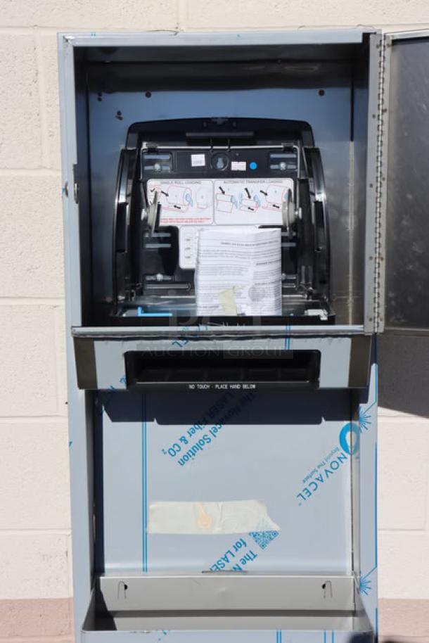 BRAND NEW American Specialties Simplicity 10-646924A recessed automatic paper towel dispenser with 12-gallon waste receptacle.