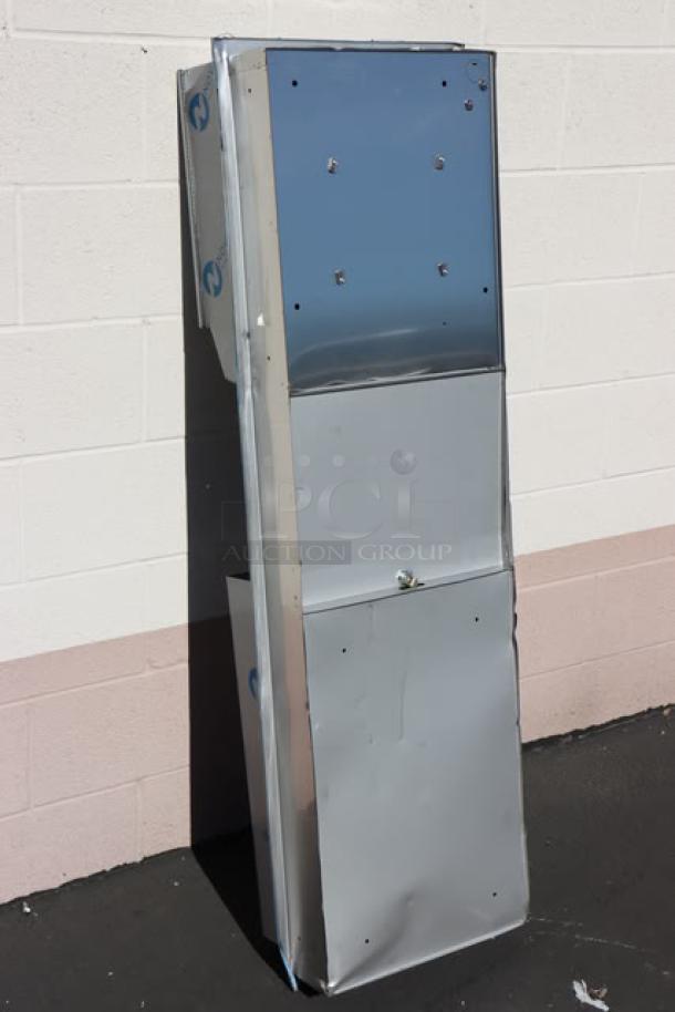 Brand new American Specialties 10-646924A paper towel dispenser with 12-gallon receptacle, out of packaging.