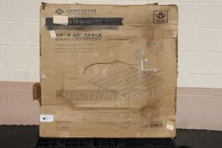 Brand new Lancaster Table & Seating 427VR4040TB Virelli 40" x 40" Tigerwood outdoor table. Packaging damaged.