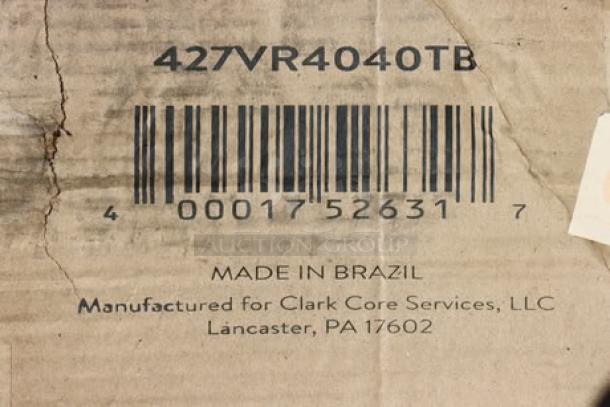BRAND NEW SCRATCH-N-DENT! Lancaster Table & Seating Virelli 40" x 40" Tigerwood outdoor table label, damaged packaging.