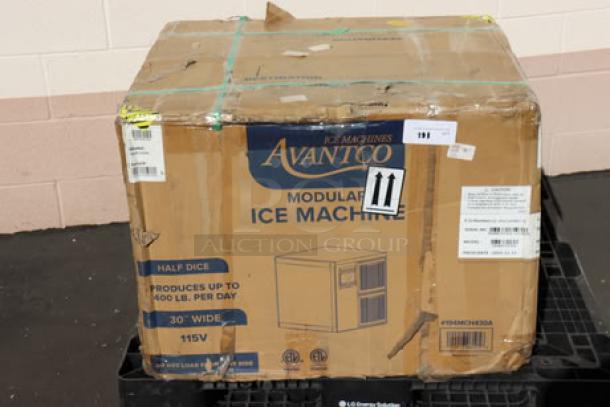 Avantco Ice MC-H-430-A modular ice machine box, 400 lb capacity, 30" width, 115V, brand new with minor box damage.