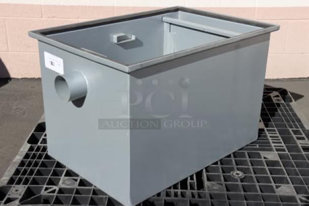 Regency Grease Trap, brand new, unboxed, with 3" nozzle; missing lid, possibly missing small parts.