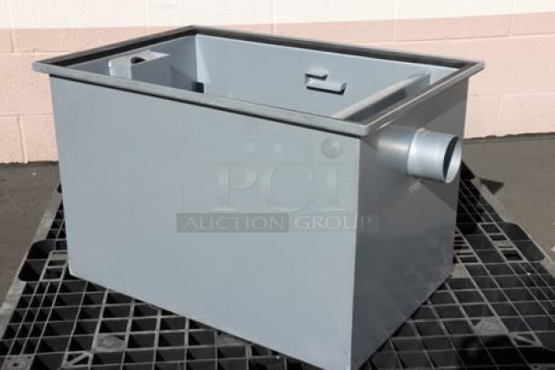 Regency Grease Trap, new, unboxed, 3" nozzle, missing lid and possible small parts.