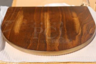 Brand new Lancaster Table & Seating vintage wood seat for metal frame, model 164CUSHMTLVN. Sold in 3 cartons of 5 seats each.