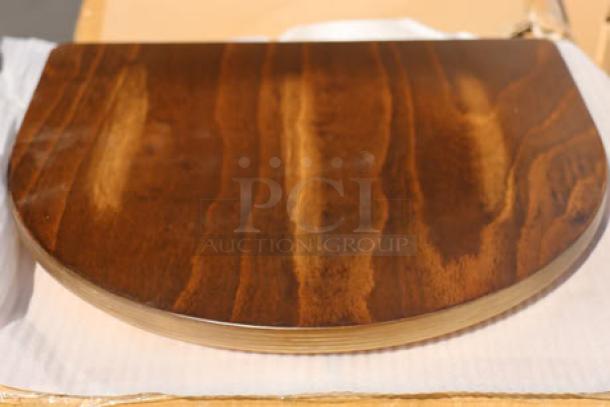 Brand new Lancaster Table & Seating 164CUSHMTLVN vintage wood seat for metal frame, rich finish, pristine condition.